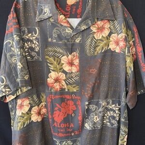 Men's Floral Hawaiian Shirt Caribbean Aloha Shirt – Size XL – Silk Blend
